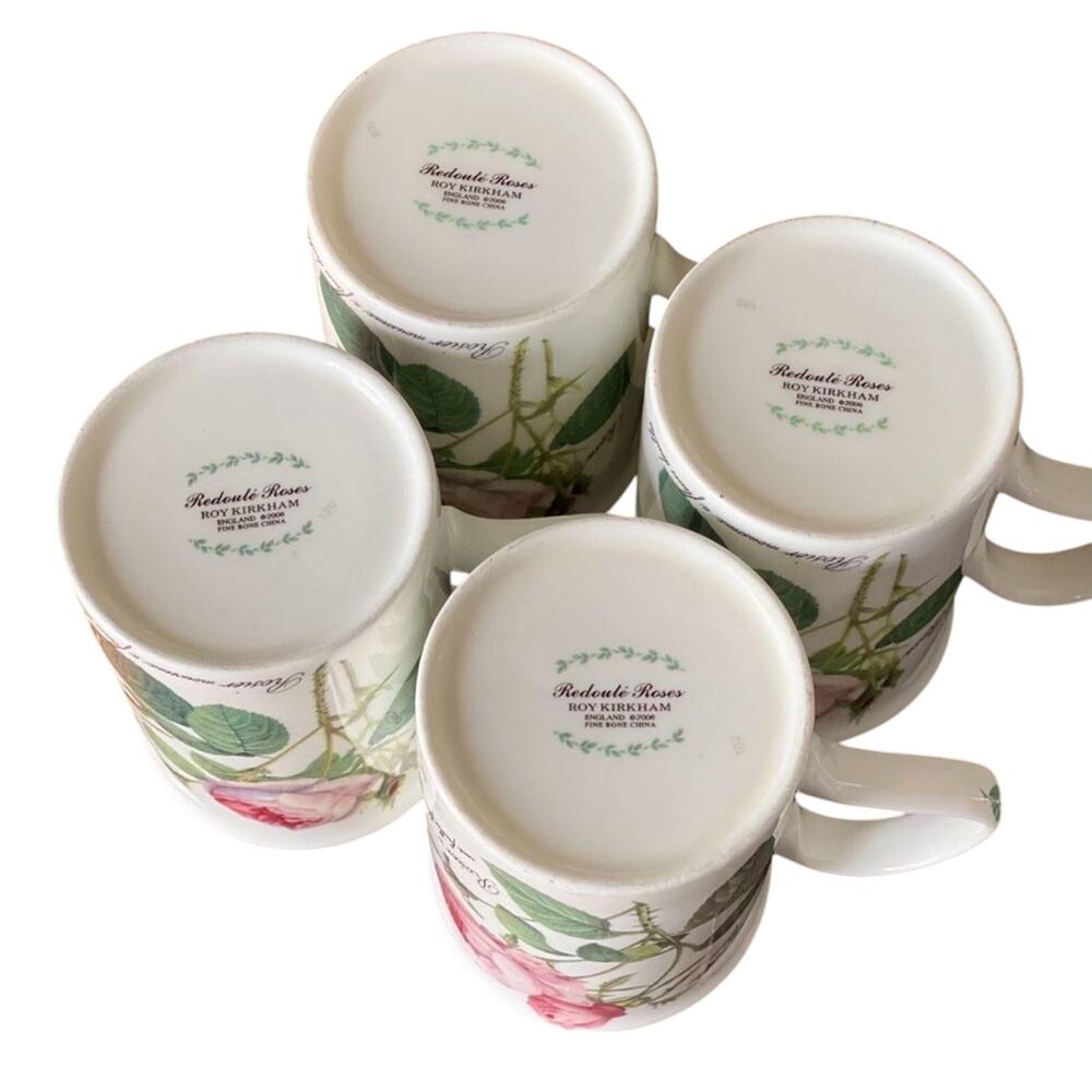 Roy Kirkham Fine Bone China Redoute Roses Set Of 4 - Picture 2 of 5